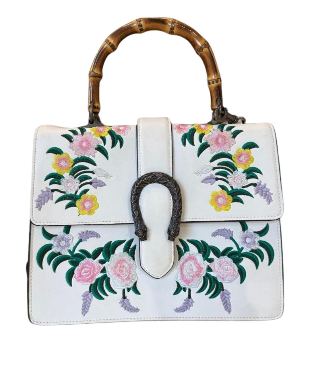 GUCCI Белая кожаная сумка с короткими ручками, фото 1