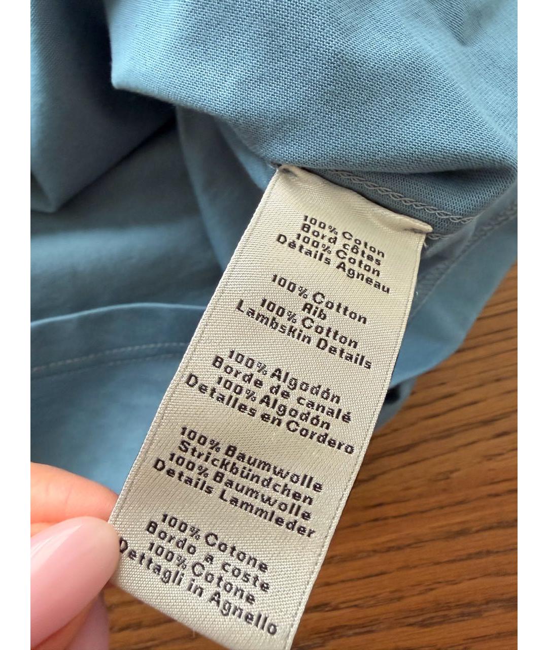 HERMES Синяя хлопковая футболка, фото 7