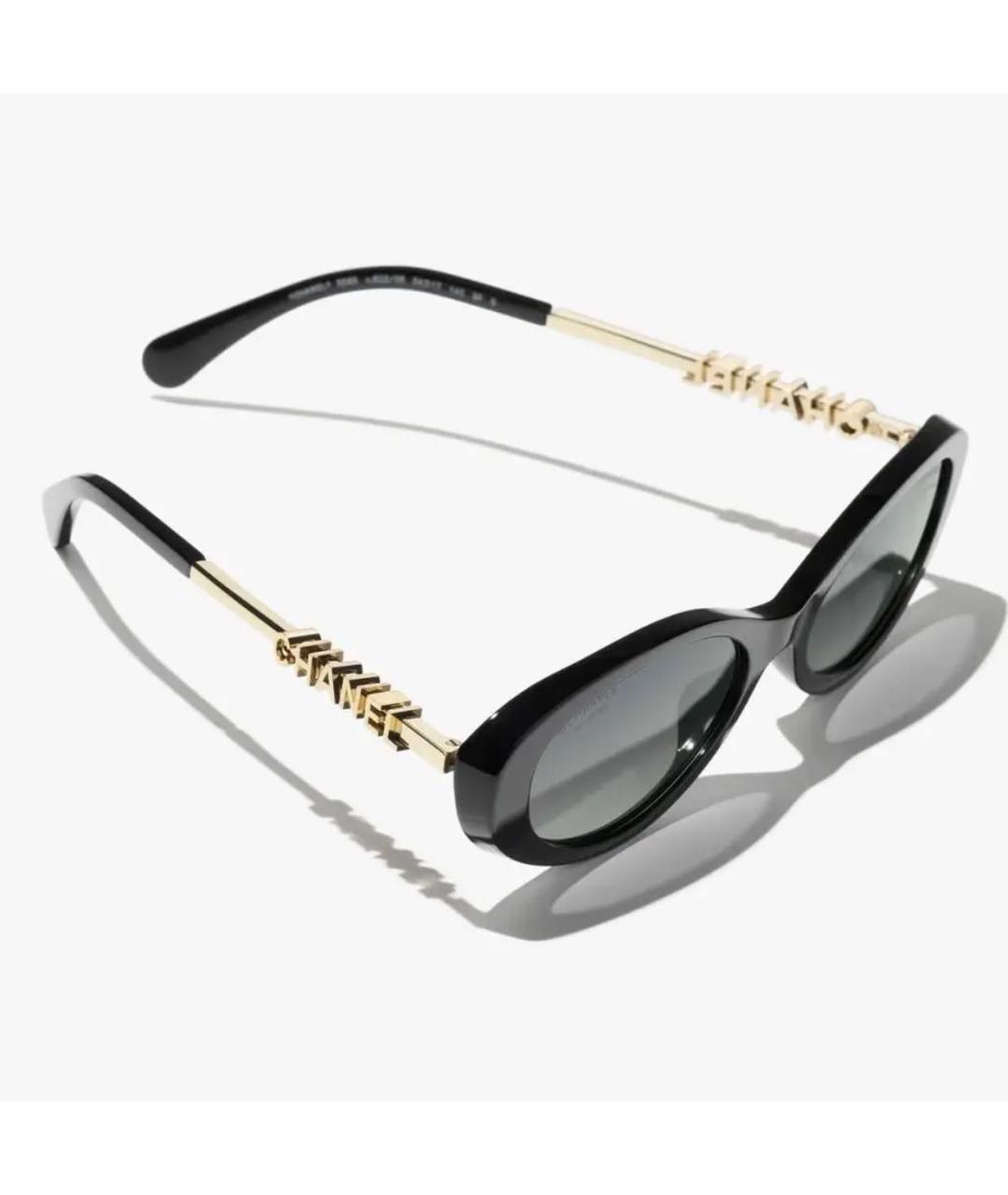 CHANEL Черные металлические солнцезащитные очки, фото 3