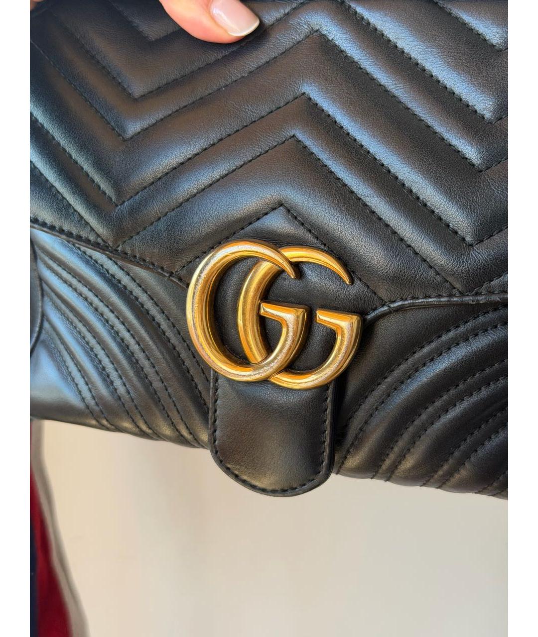 GUCCI Черная кожаная сумка через плечо, фото 7