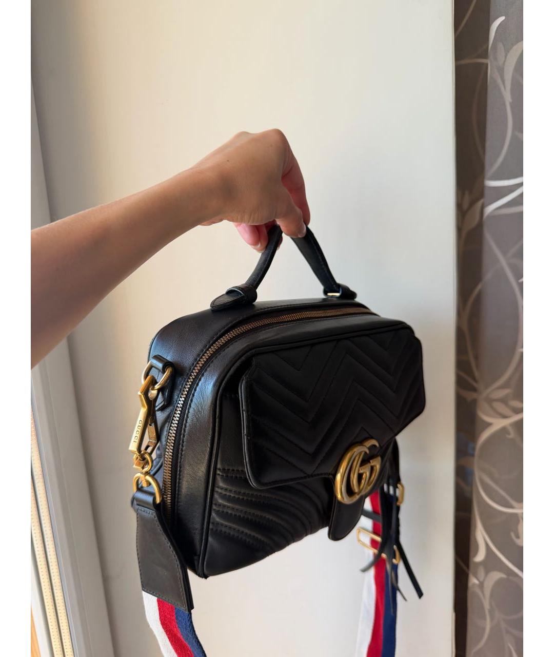 GUCCI Черная кожаная сумка через плечо, фото 2