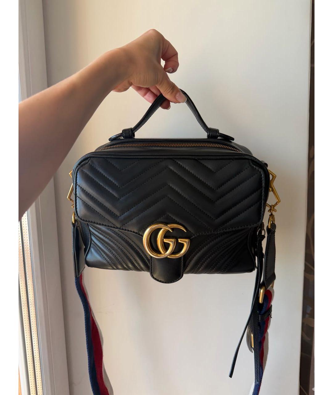 GUCCI Черная кожаная сумка через плечо, фото 5