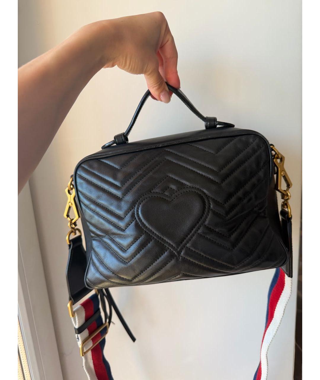 GUCCI Черная кожаная сумка через плечо, фото 3
