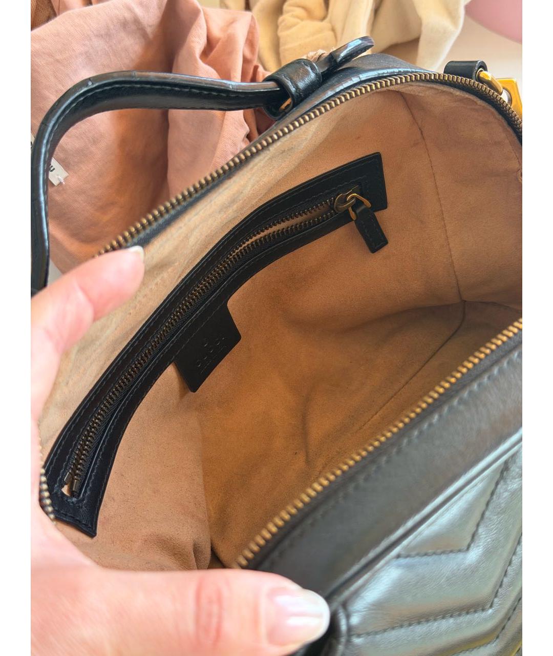GUCCI Черная кожаная сумка через плечо, фото 4