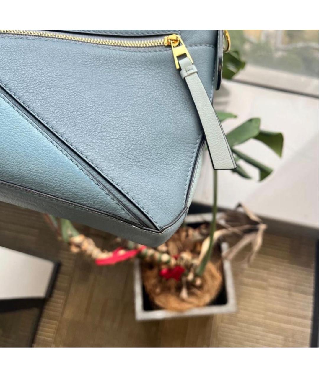LOEWE Голубая кожаная сумка через плечо, фото 4