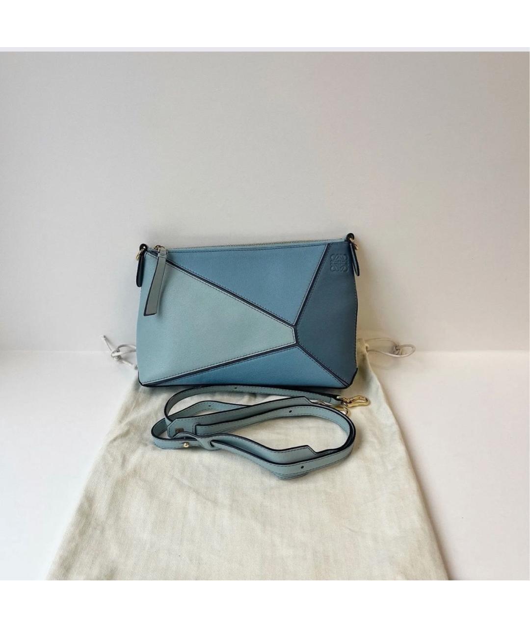 LOEWE Голубая кожаная сумка через плечо, фото 9