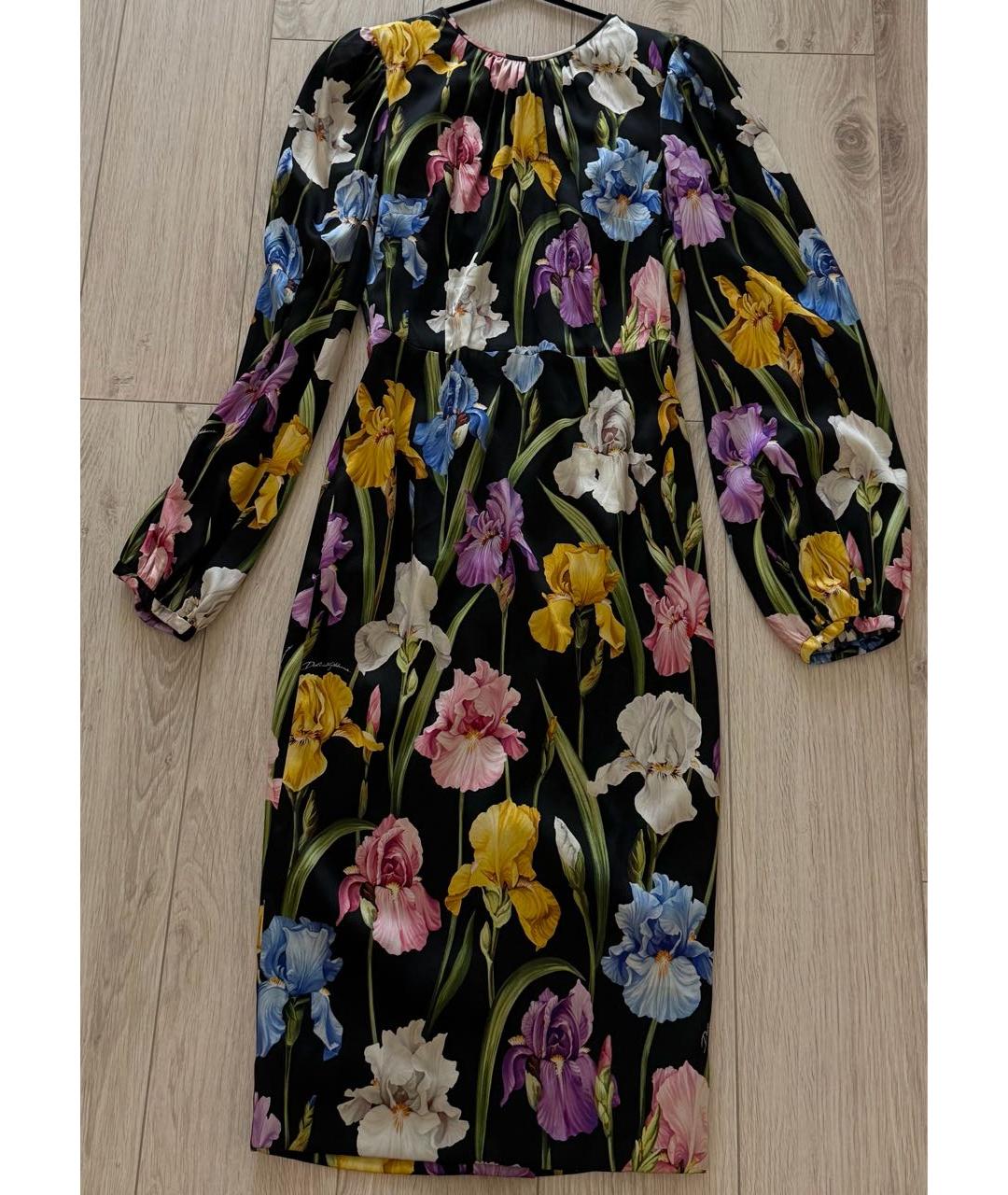 DOLCE&GABBANA Мульти шелковое коктейльное платье, фото 2