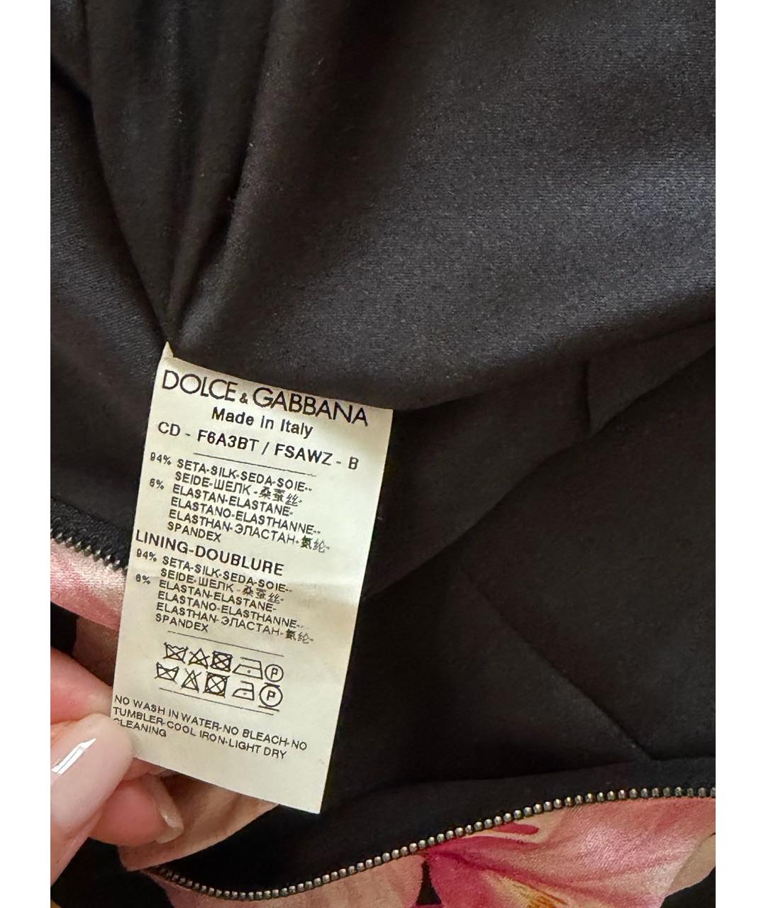 DOLCE&GABBANA Мульти шелковое коктейльное платье, фото 5