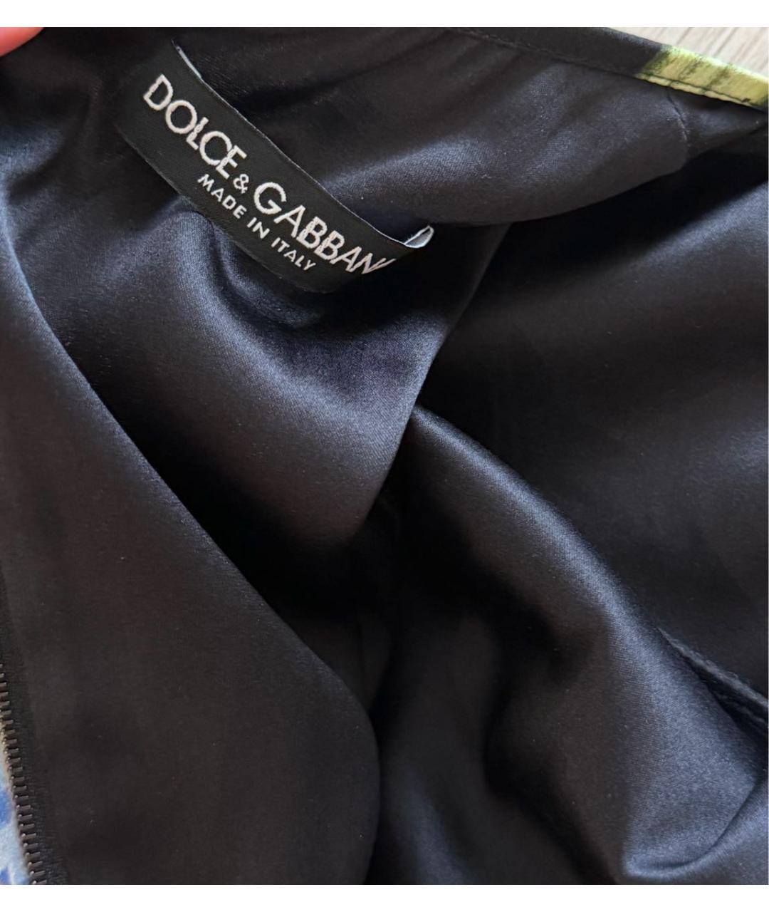 DOLCE&GABBANA Мульти шелковое коктейльное платье, фото 3
