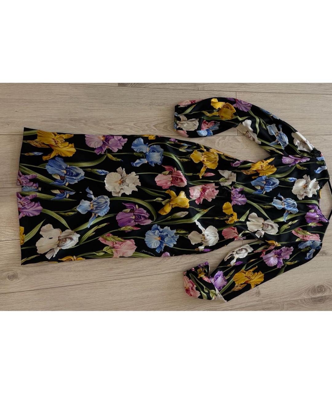 DOLCE&GABBANA Мульти шелковое коктейльное платье, фото 6