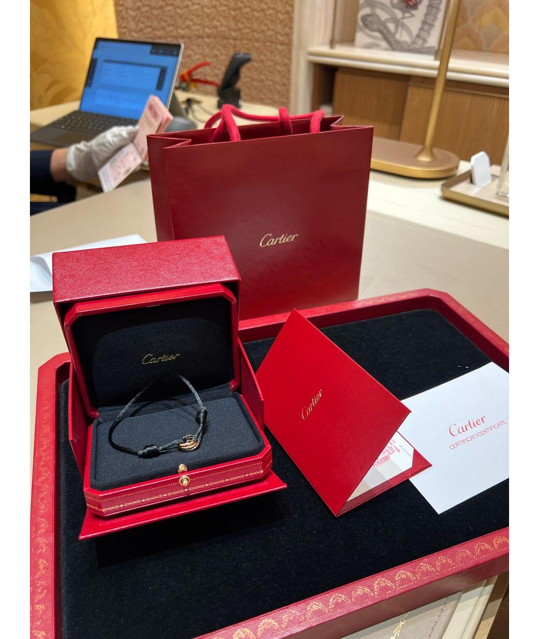 CARTIER Черный браслет из желтого золота, фото 4