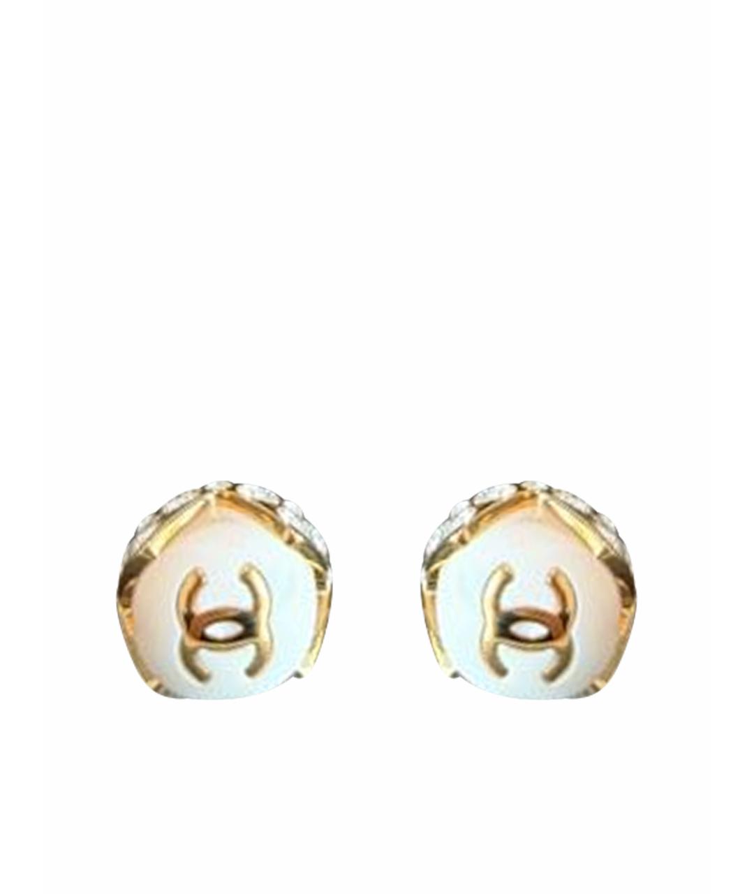 CHANEL Бежевые серьги, фото 1