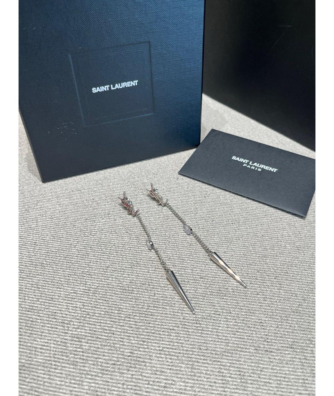 SAINT LAURENT Серебряные серьги, фото 2