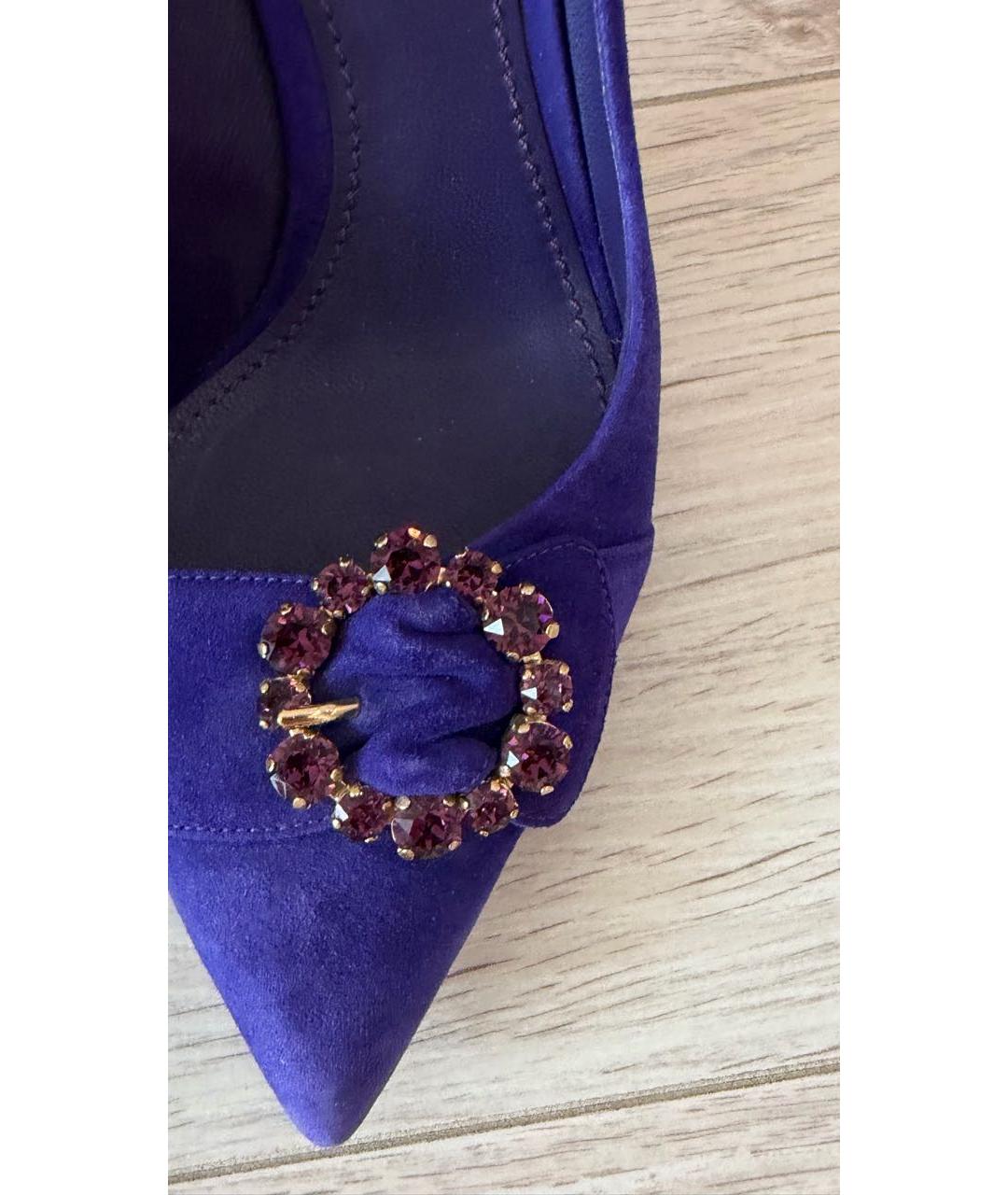 DOLCE&GABBANA Фиолетовые замшевые туфли, фото 5