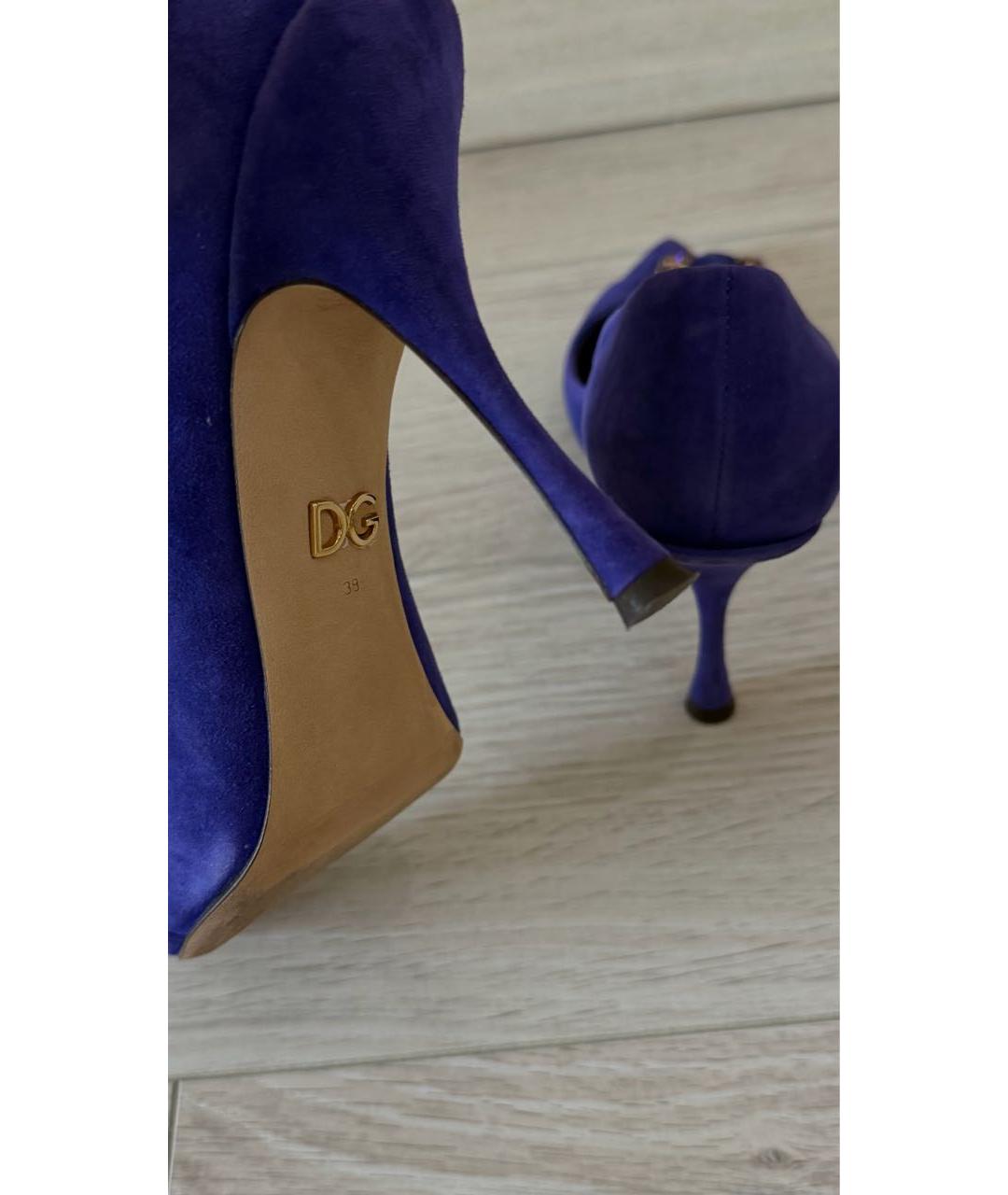 DOLCE&GABBANA Фиолетовые замшевые туфли, фото 6