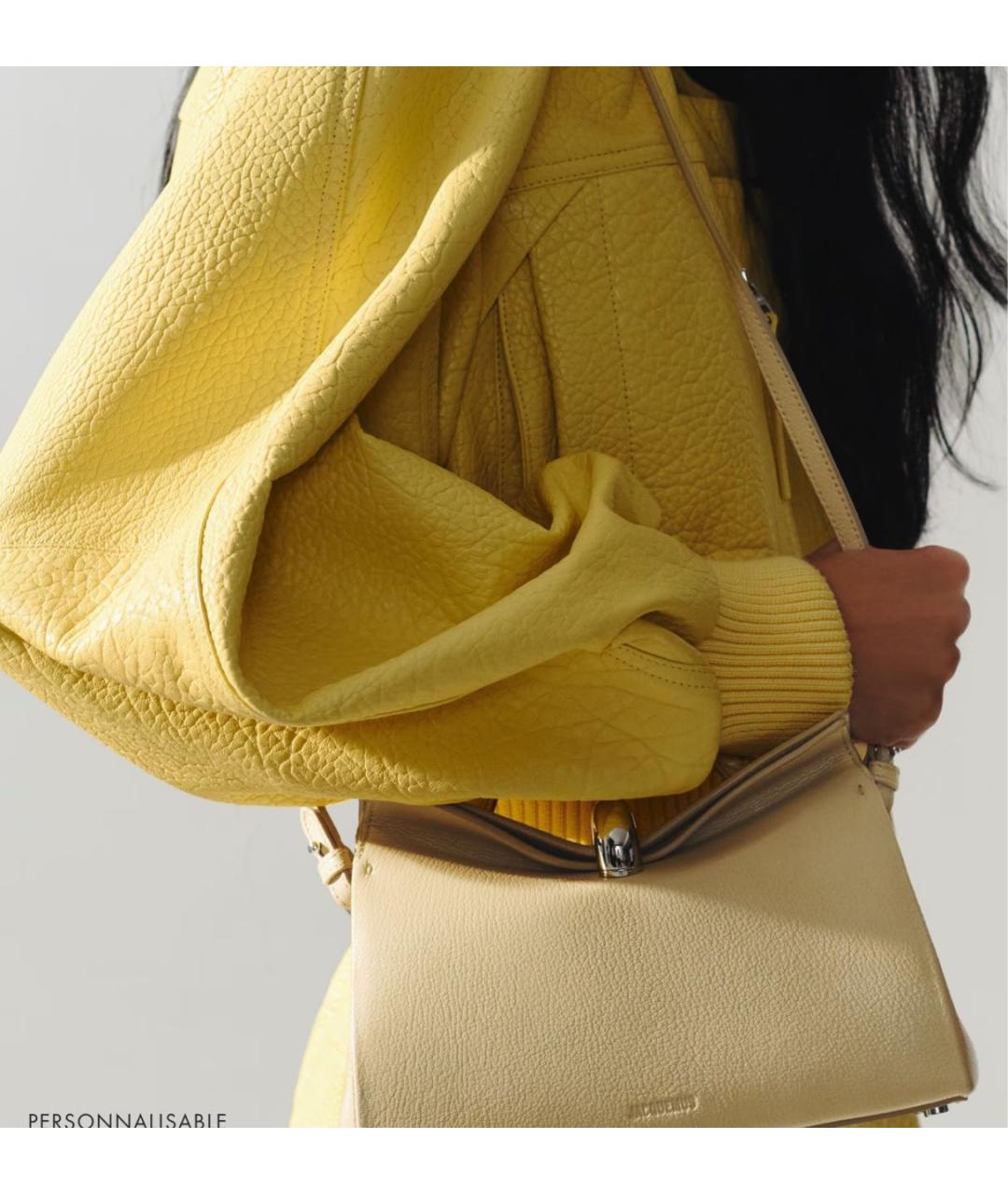 JACQUEMUS Бежевая кожаная сумка тоут, фото 2