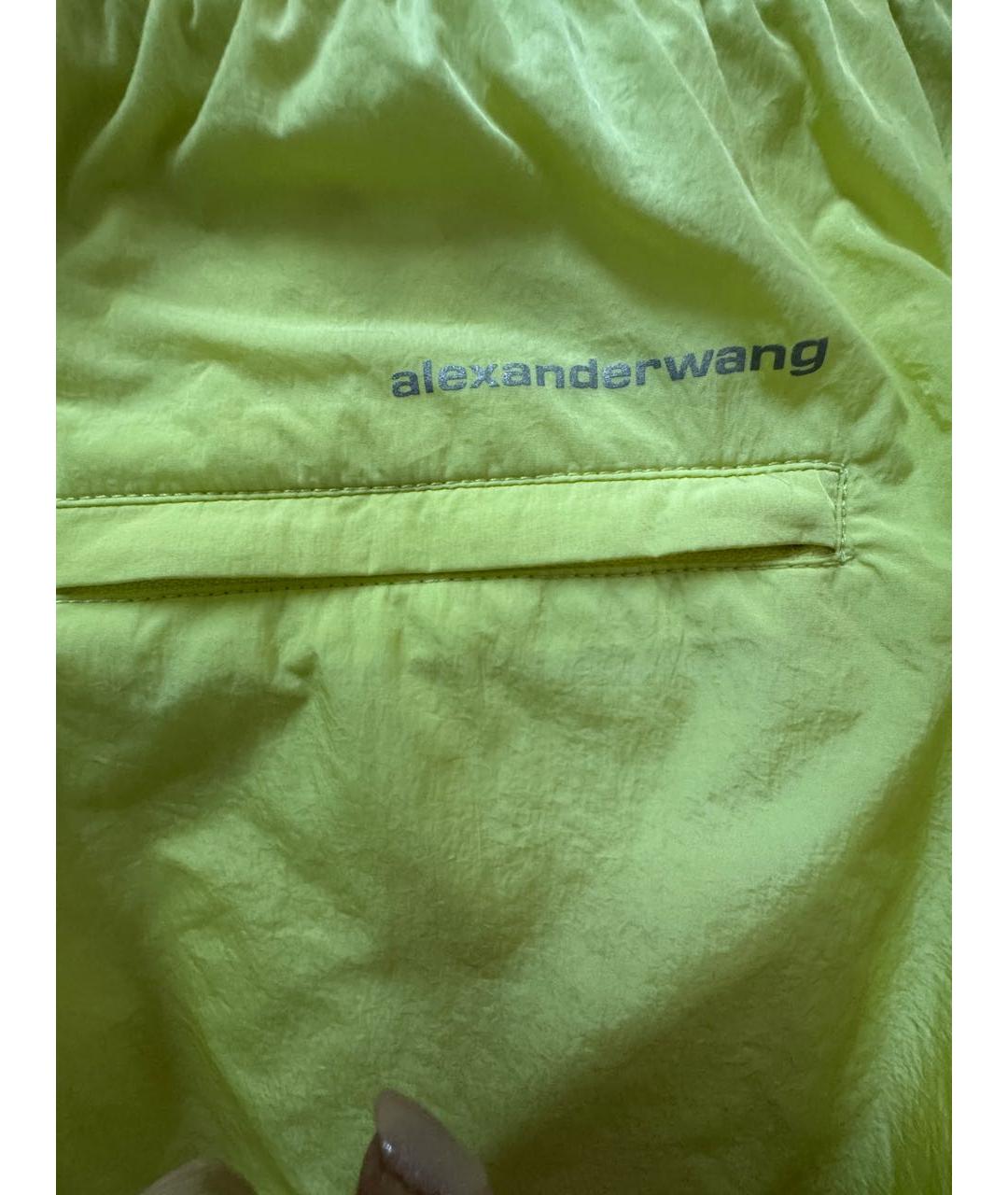 ALEXANDER WANG Салатовые синтетические спортивные брюки и шорты, фото 5
