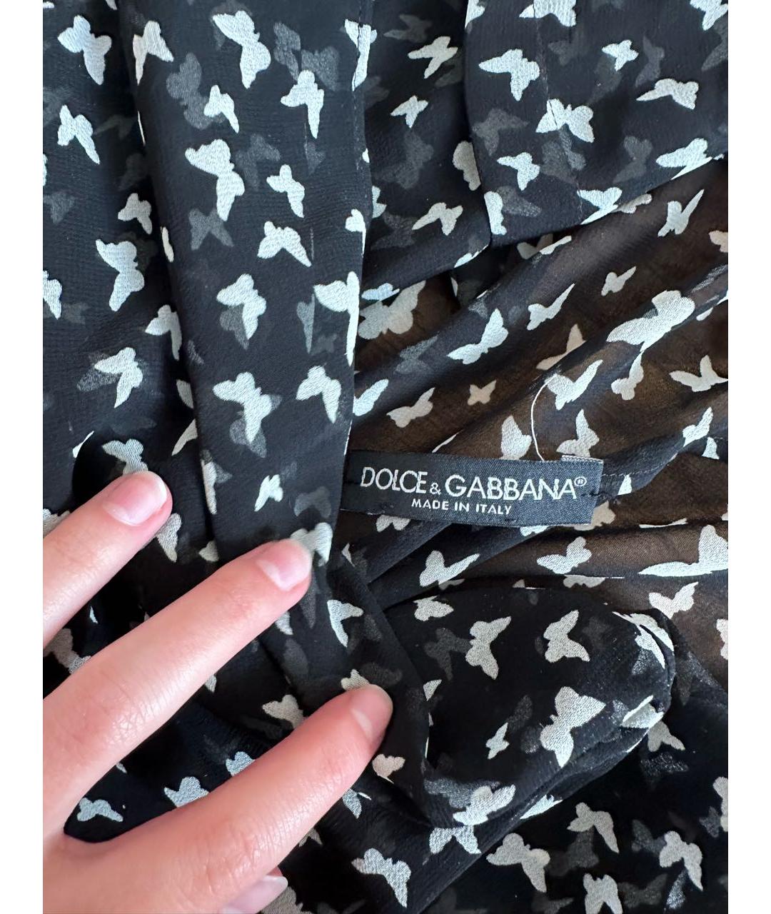 DOLCE&GABBANA Черная шелковая блузы, фото 3