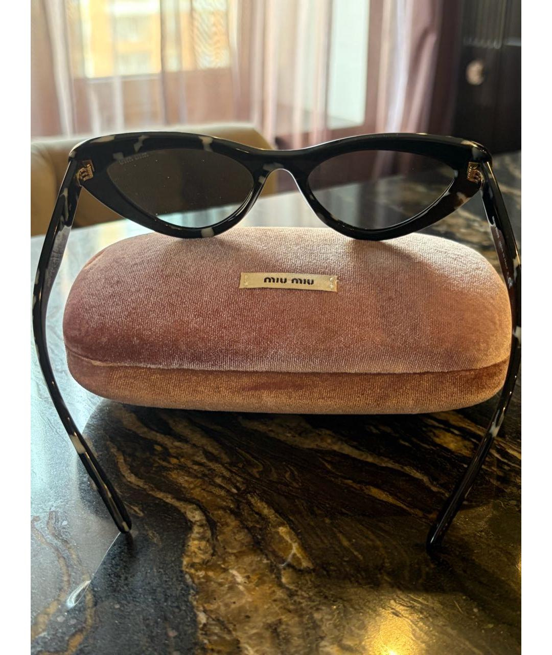 MIU MIU Черные пластиковые солнцезащитные очки, фото 7