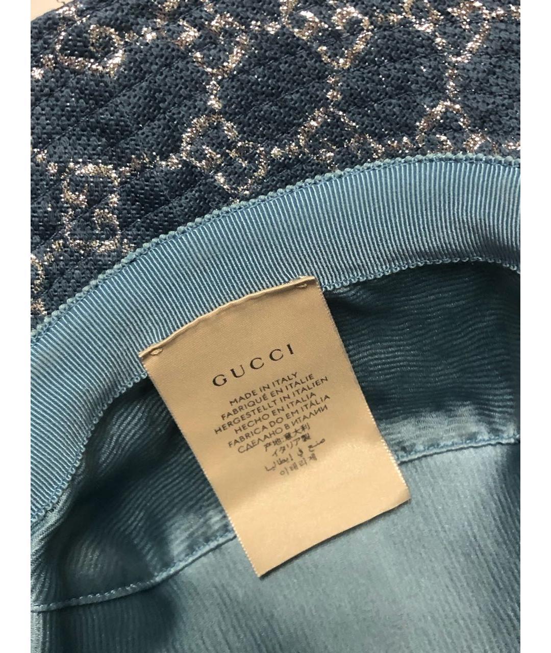 GUCCI Синяя хлопковая шляпа, фото 3