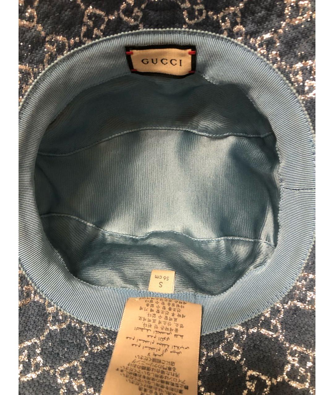 GUCCI Синяя хлопковая шляпа, фото 2