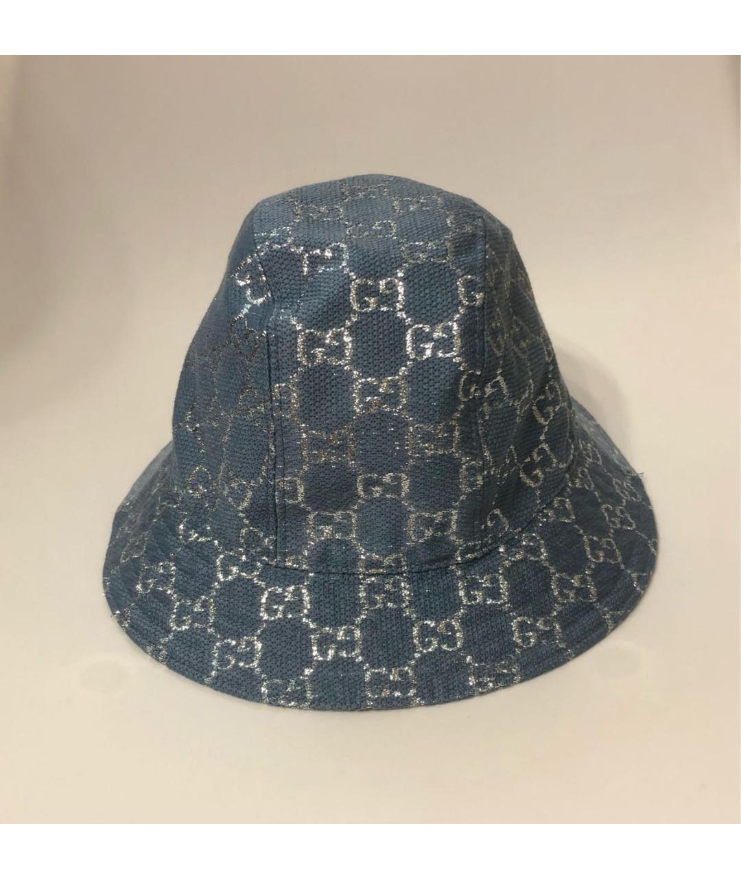 GUCCI Синяя хлопковая шляпа, фото 5