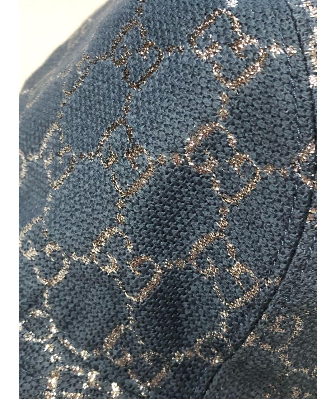 GUCCI Синяя хлопковая шляпа, фото 4