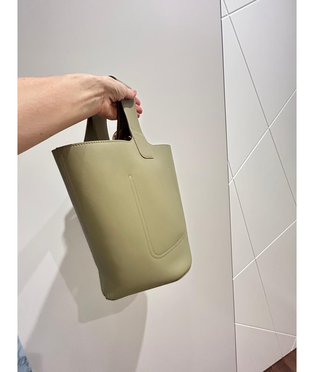 LOEWE Зеленая кожаная сумка через плечо, фото 3