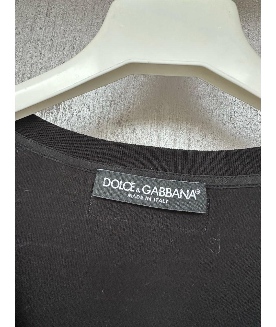 DOLCE&GABBANA Черная хлопковая майка, фото 3