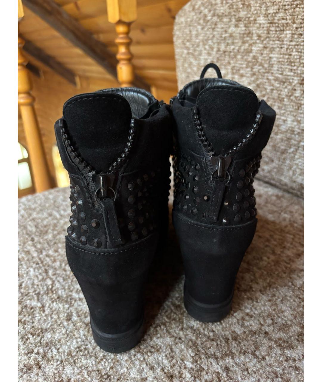 GIUSEPPE ZANOTTI DESIGN Черные замшевые ботильоны, фото 4
