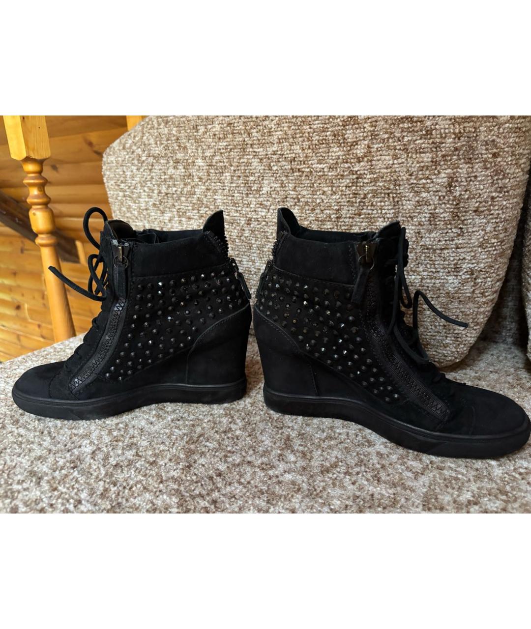 GIUSEPPE ZANOTTI DESIGN Черные замшевые ботильоны, фото 5