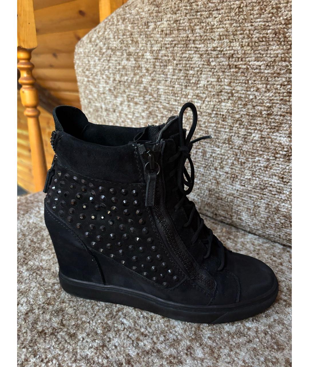 GIUSEPPE ZANOTTI DESIGN Черные замшевые ботильоны, фото 8