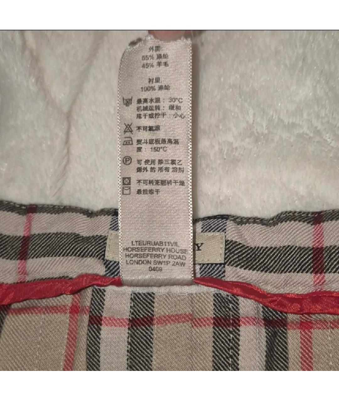 BURBERRY Бежевая полиэстеровая юбка мини, фото 7