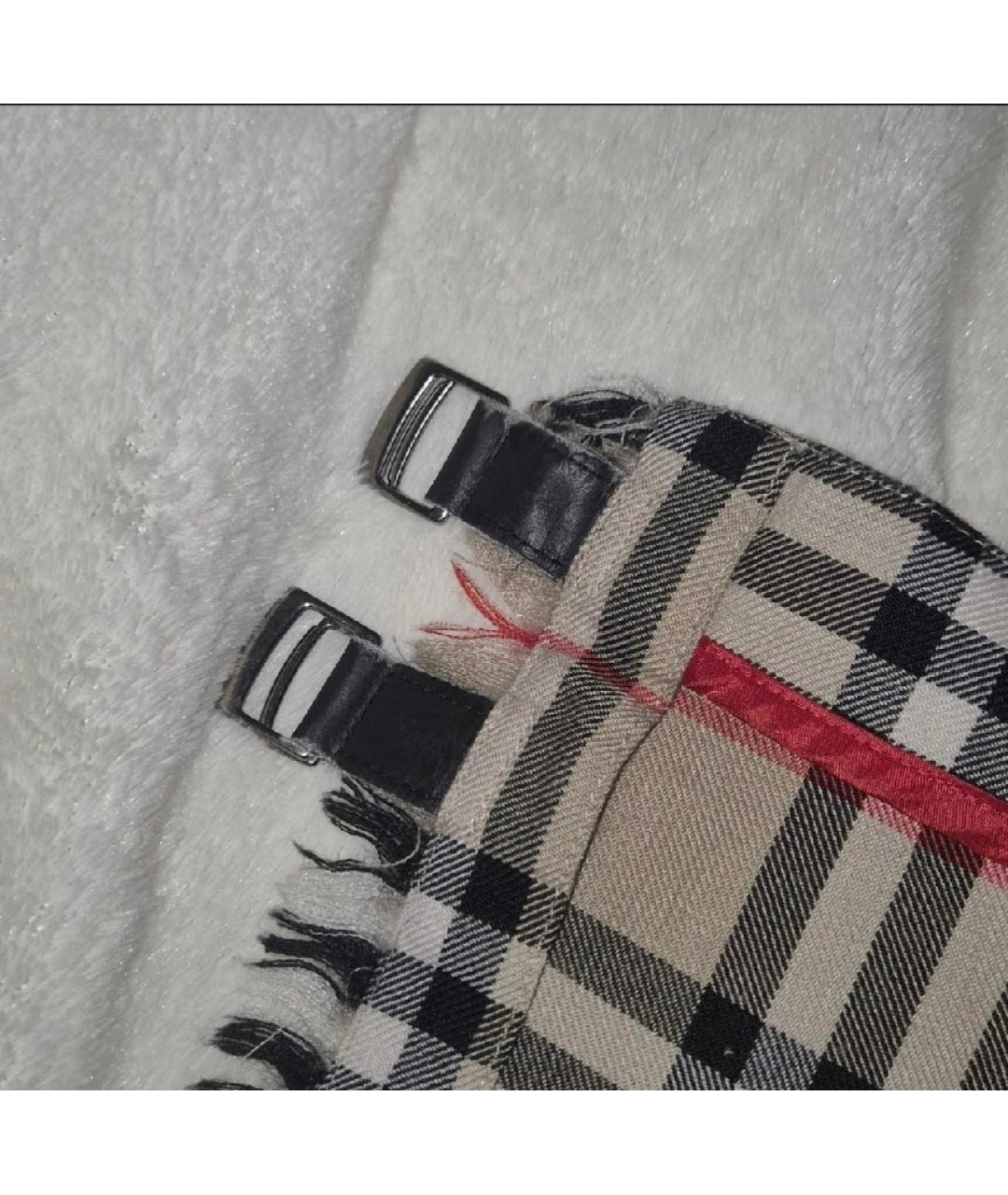 BURBERRY Бежевая полиэстеровая юбка мини, фото 8