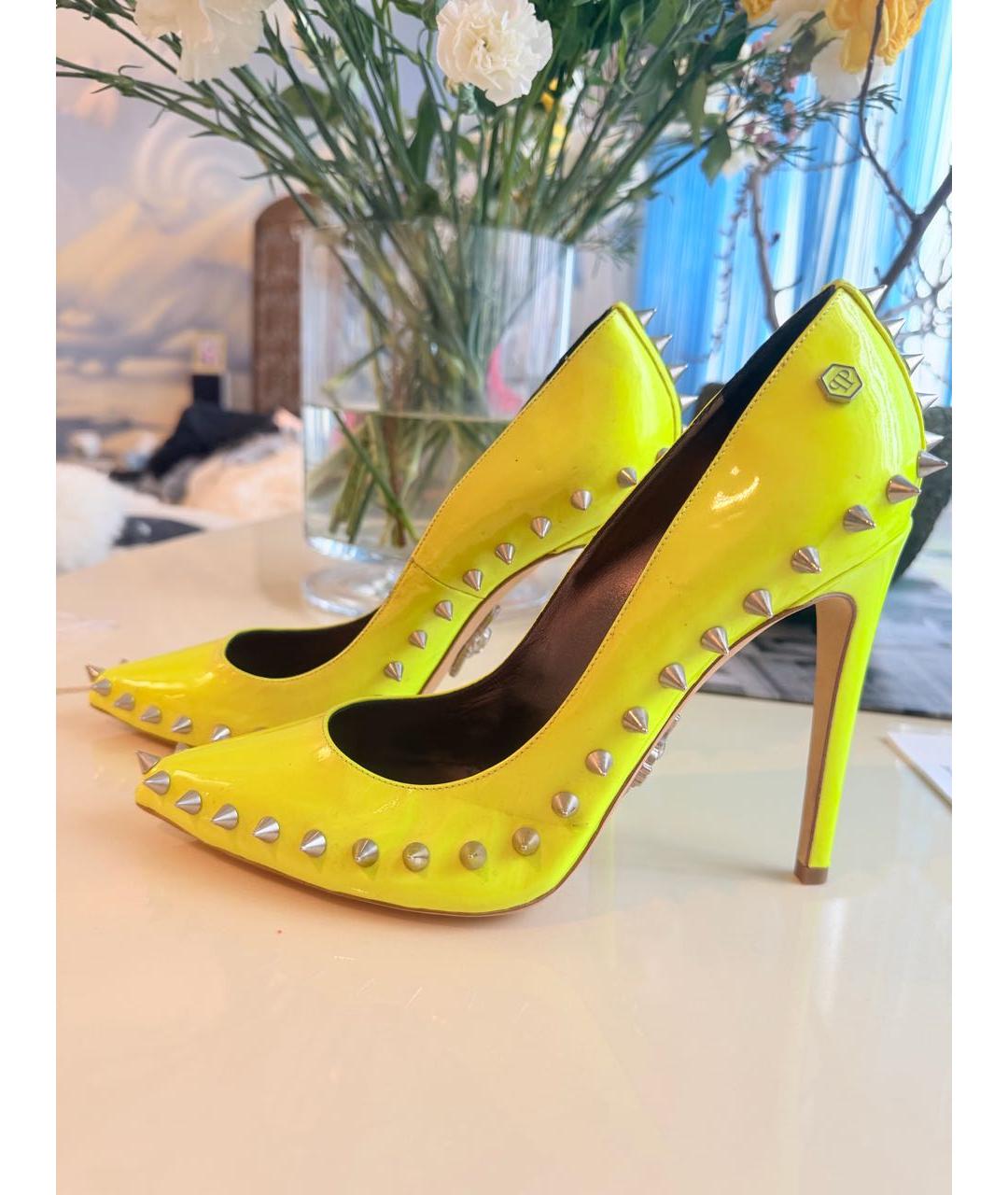 PHILIPP PLEIN Желтые туфли из лакированной кожи, фото 6