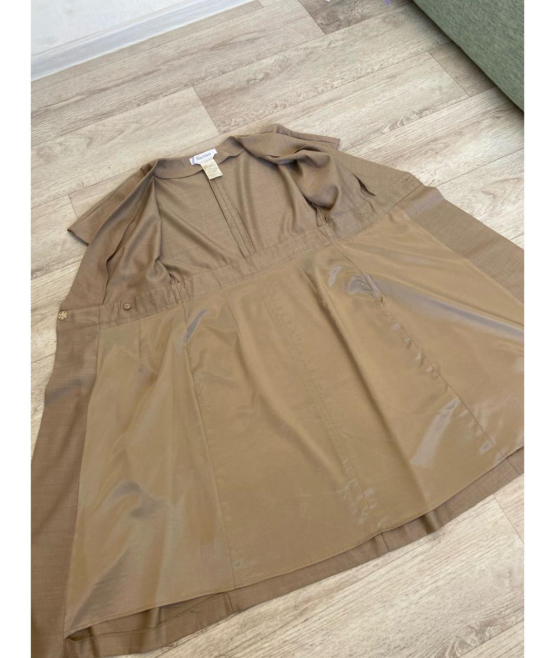 MAX MARA Бежевое шерстяное повседневное платье, фото 4