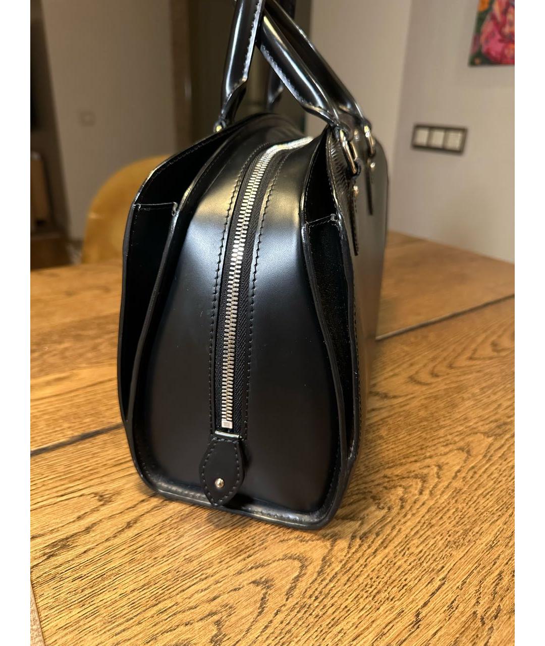 LOUIS VUITTON Черная кожаная сумка с короткими ручками, фото 5