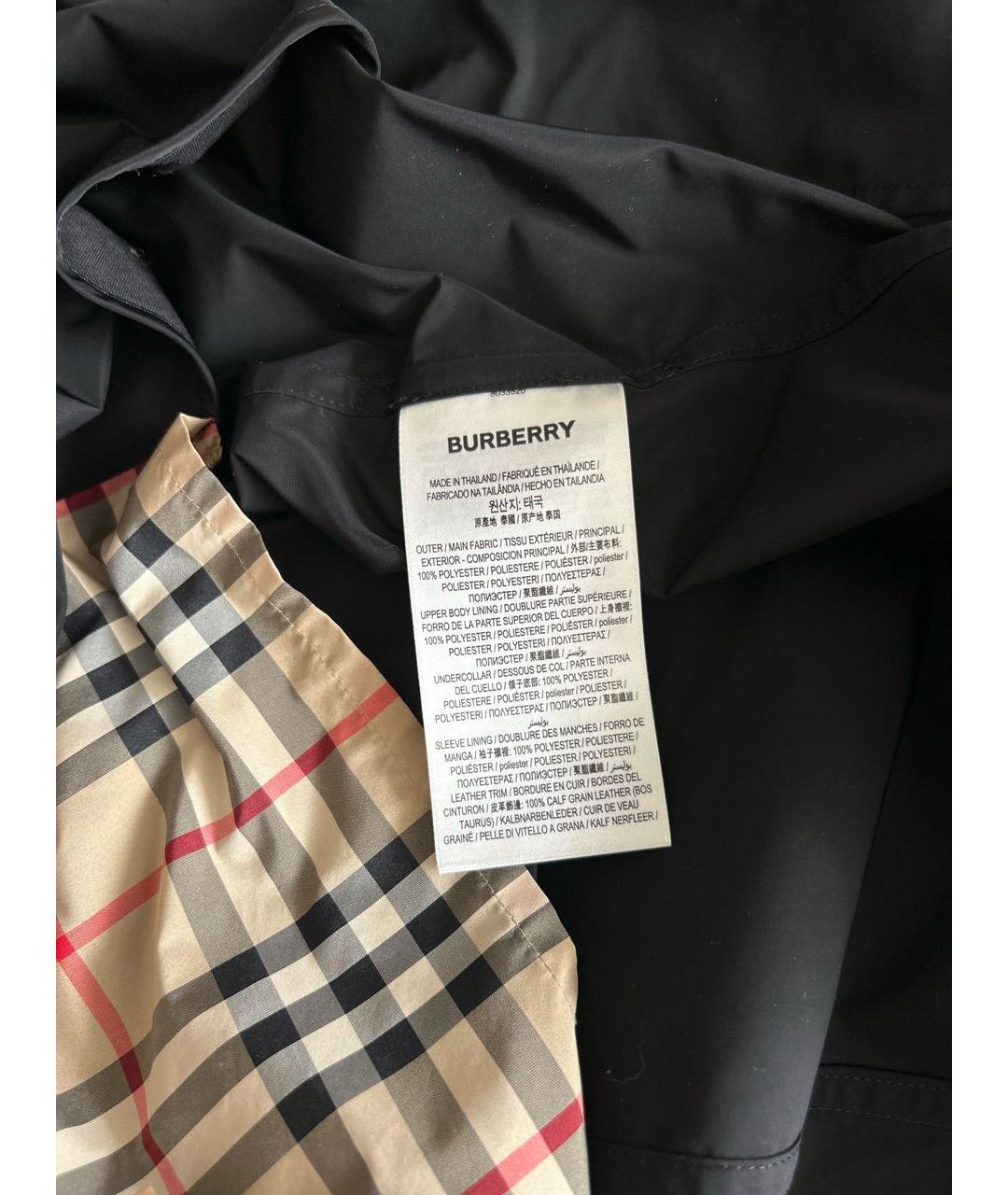 BURBERRY Черный полиамидовый тренч/плащ, фото 6