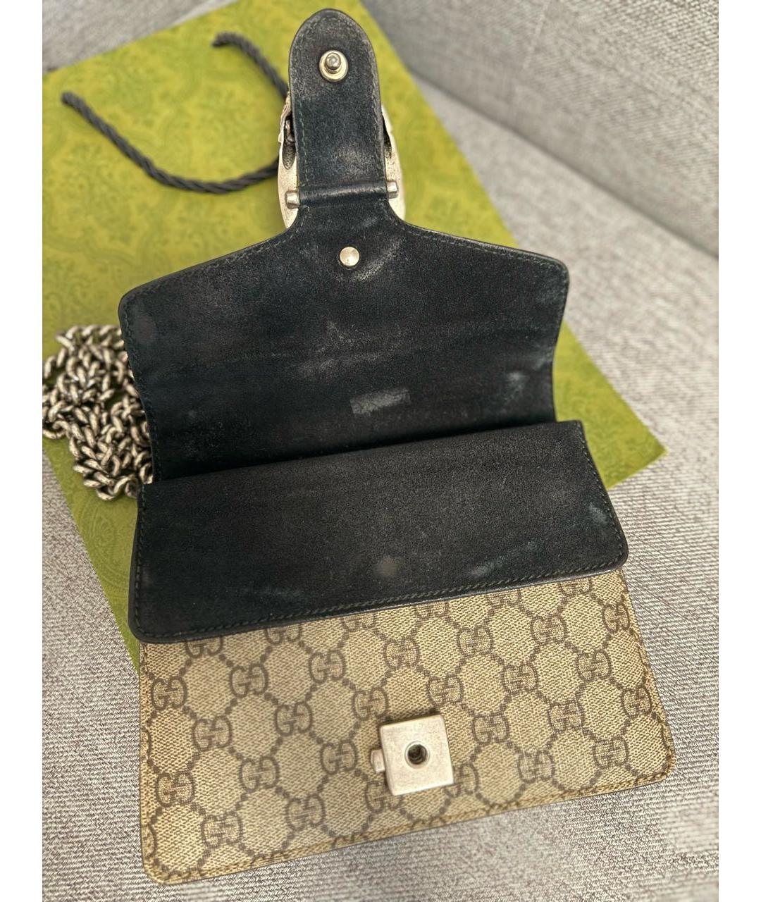 GUCCI Черная кожаная сумка через плечо, фото 6