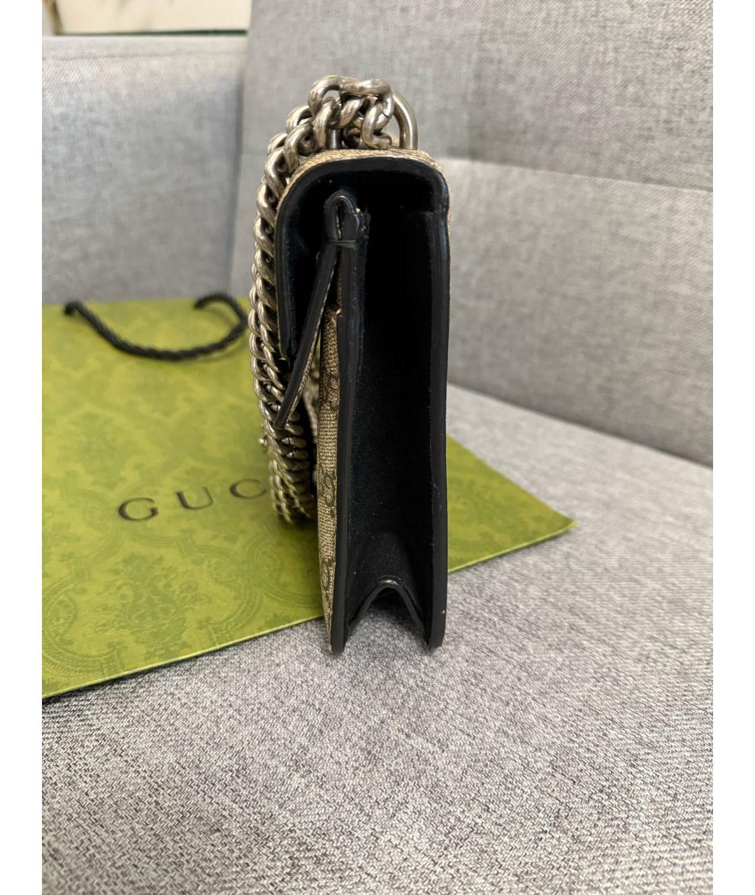 GUCCI Черная кожаная сумка через плечо, фото 4