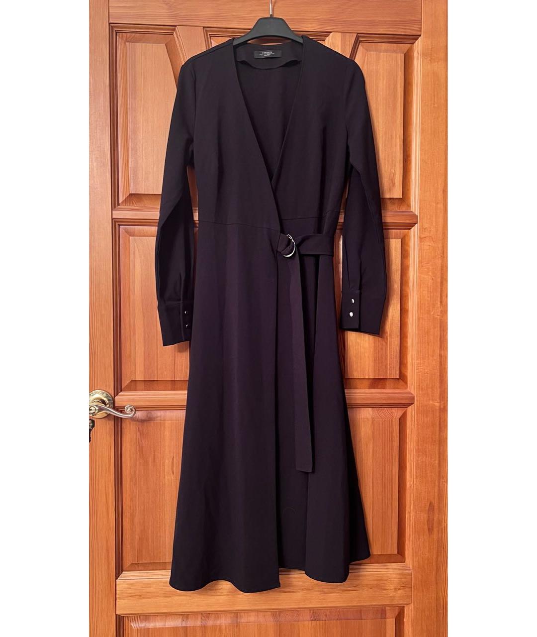 WEEKEND MAX MARA Черное шерстяное повседневное платье, фото 4