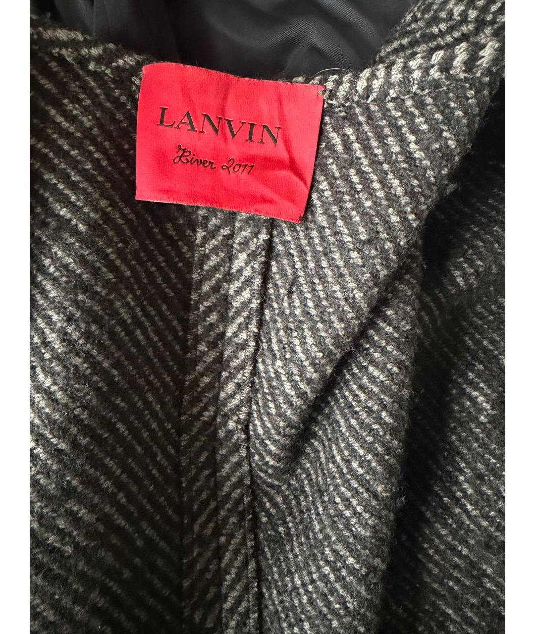 LANVIN Антрацитовое шерстяное пальто, фото 3