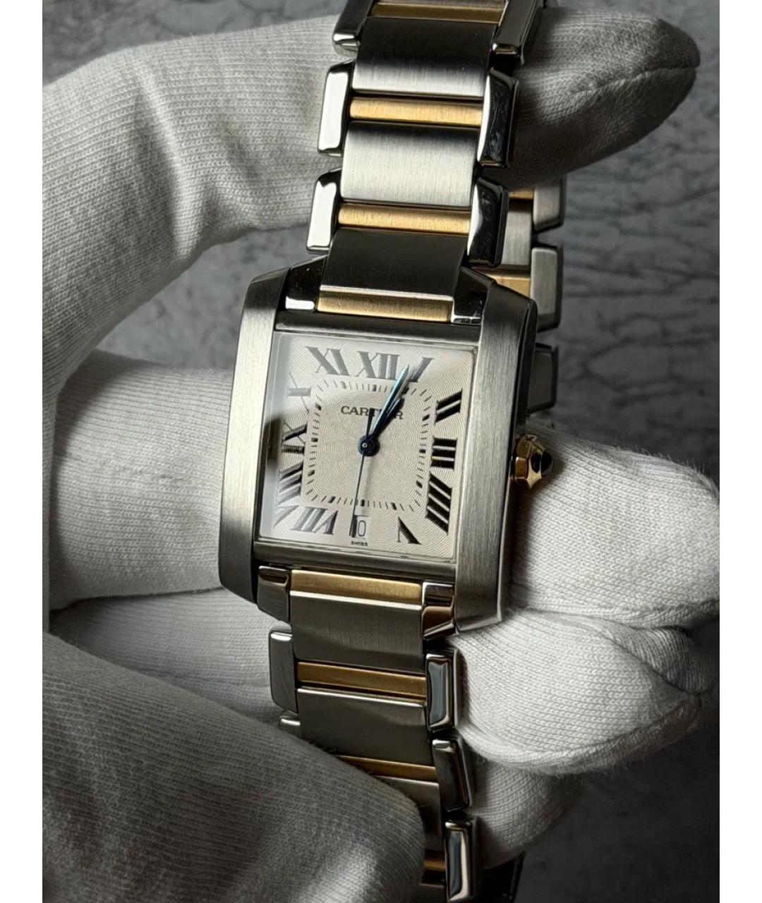 CARTIER Белые часы из желтого золота, фото 3