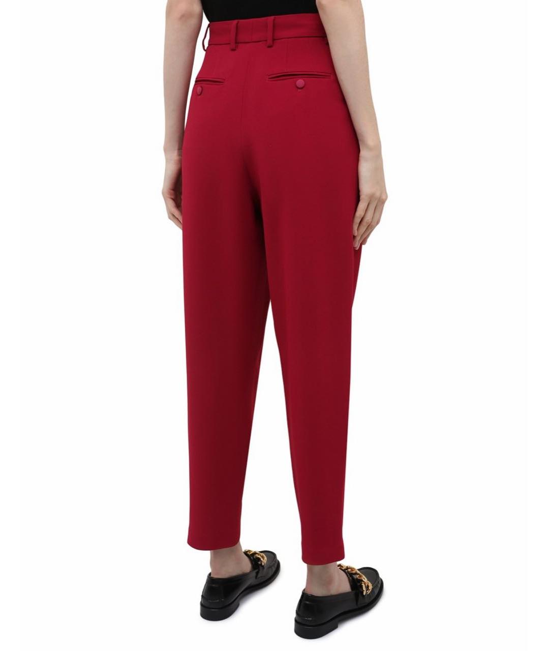 DOLCE&GABBANA Бордовые вискозные прямые брюки, фото 3