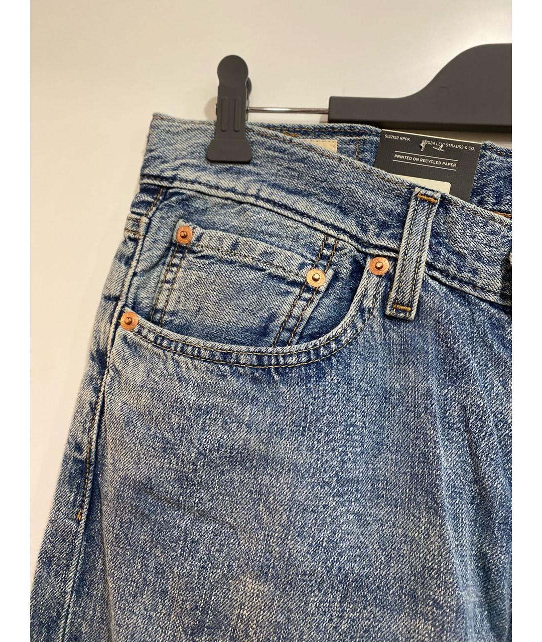 LEVI'S Голубые хлопко-льняные прямые джинсы, фото 4
