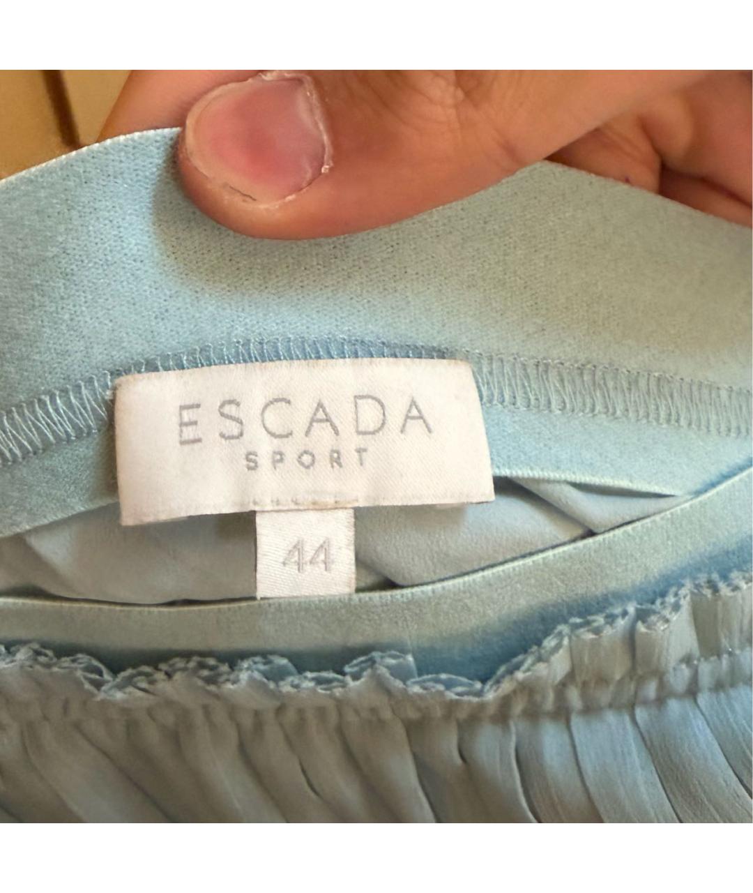 ESCADA Голубая юбка миди, фото 4