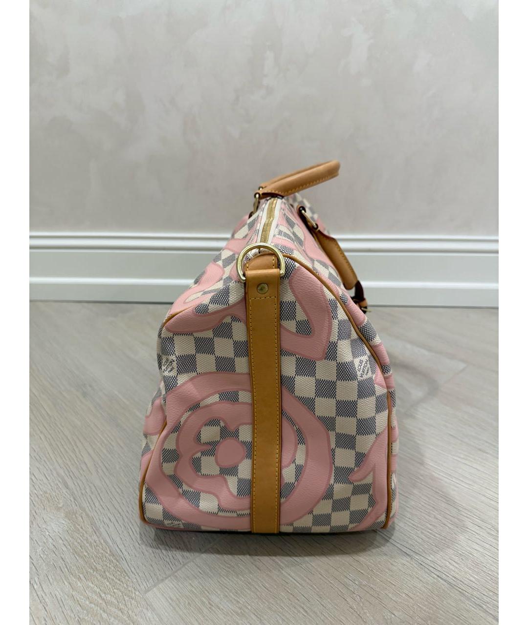 LOUIS VUITTON Белая кожаная дорожная/спортивная сумка, фото 2