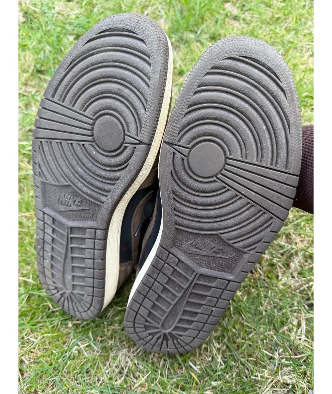 NIKE Черные кожаные низкие кроссовки / кеды, фото 5