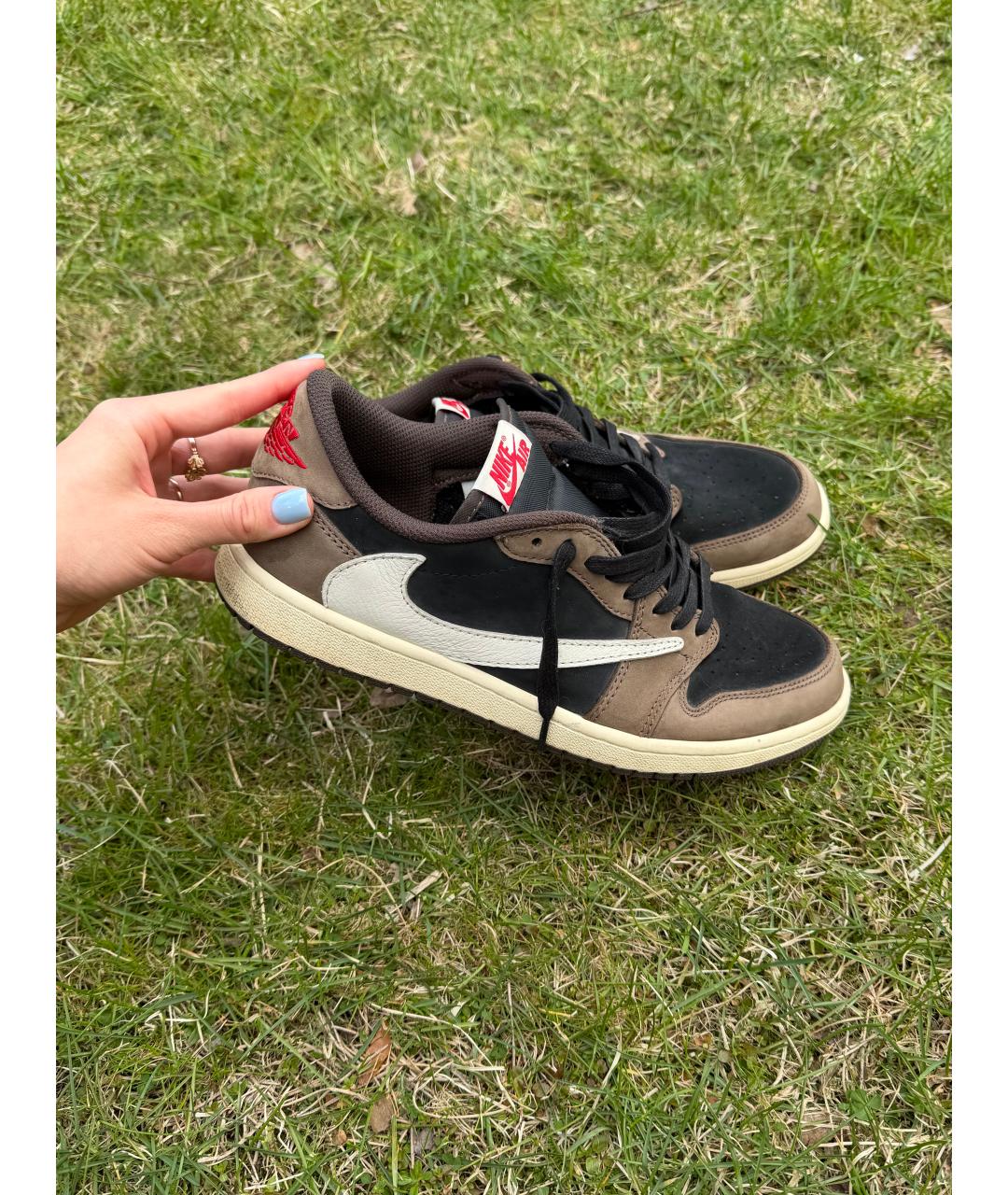 NIKE Черные кожаные низкие кроссовки / кеды, фото 6