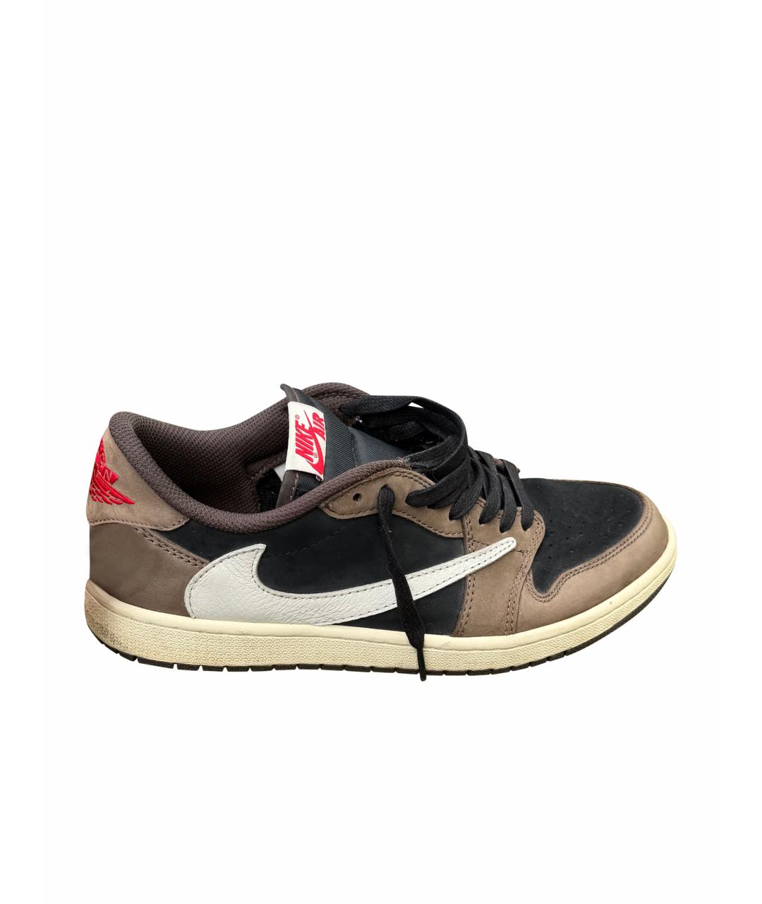 NIKE Черные кожаные низкие кроссовки / кеды, фото 1